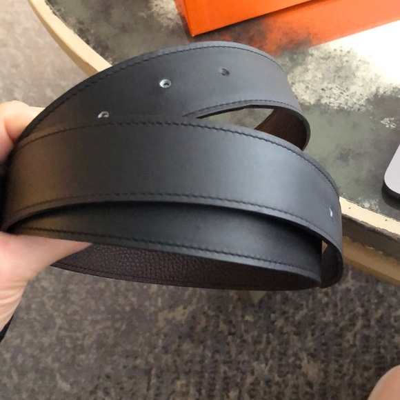 Black/Brown hermes belt strap only (no buckle) - Picture 2 of 4